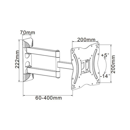 Uniwersalny uchwyt TV 13"-42" regulacja w pionie i w poziomie