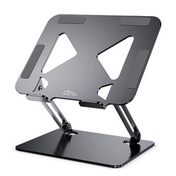 LAPTOP STAND - Regulowana, ergonomiczna podstawka pod laptopa 10-17 cali. Masywna, stalowa konstrukcja połączona z antypoślizgowymi stopkami gwarantują stabilność i bezpieczeństwo.