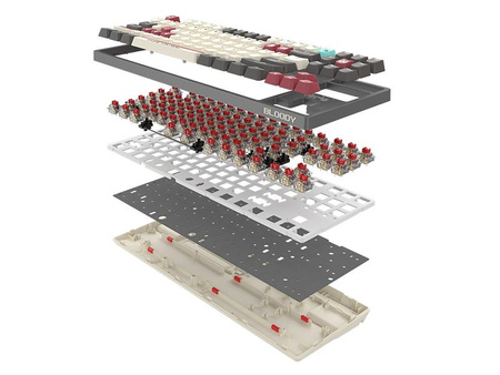 Klawiatura mechaniczna A4TECH BLOODY S87 Pixels Red USB (BLMS RED Plus Switches)