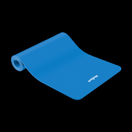 Mata gimnastyczna do ćwiczeń joga, pilates, fitness, 183x61cm, grubość 6mm, materiał TPE, niebieska, REBEL ACTIVE
