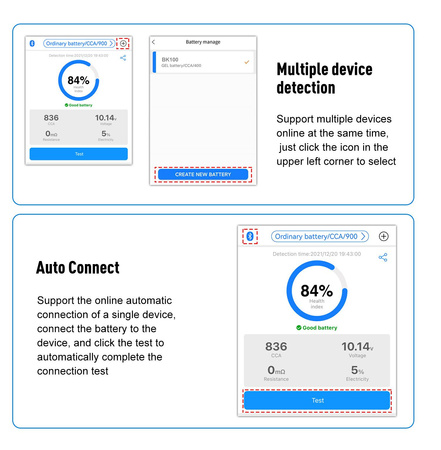 Miernik baterii Konnwei BK100