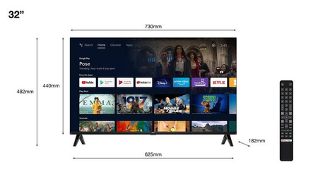 Telewizor 32" TCL 32S5400A (HD HDR DVB-T2/HEVC Android)