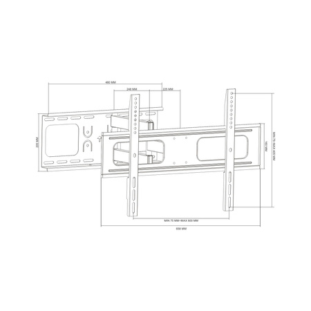Uchwyt High Class do ściany 37-70 cali czarny LCD/PDP (regulacja w pionie i w poziomie)