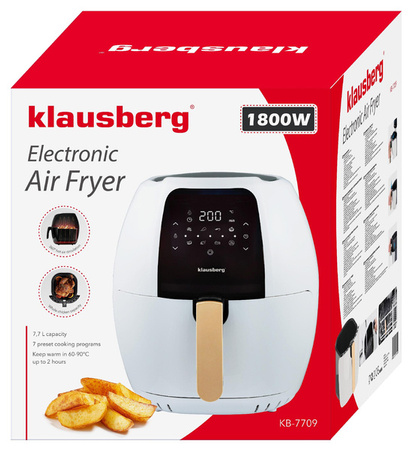 Frytkownica beztłuszczowa 7,7l, biało-złota Klausb KB-7709