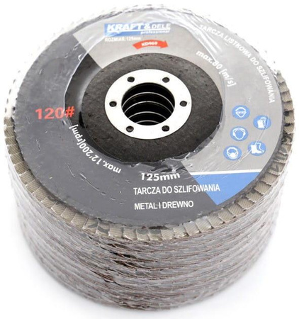 Komplet tarcz listkowych 10szt. 125mm P80 KD967 - KRAFT&DELE