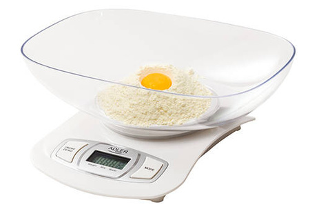 AD 3137 white Waga kuchenna z misą