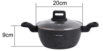 Garnek, kolor czarny-marmurek, Ø20cm, 2,36L Klausber KB-7670