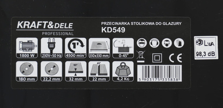 PRZECINARKA STOŁOWA DO GLAZURY 1800W KD549 - KRAFT&DELE