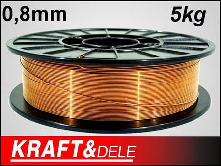 Drut spawalniczy 0,8 mm 5kg miedziowany KD1151 - KRAFT&DELE