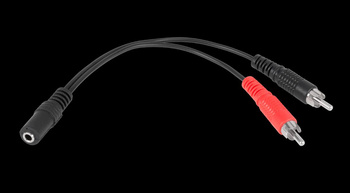 Kabel gniazdo jack 3.5-2xRCA 20cm