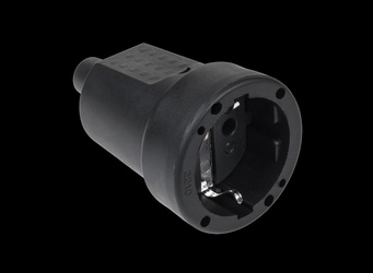 Gniazdo typu niemieckiego 16A/250V (gumowe czarna) 2210