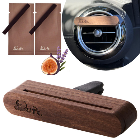 Zapach do samochodu DUFT Spinney – drewniany dyfuzor na kratkę +2 wkłady