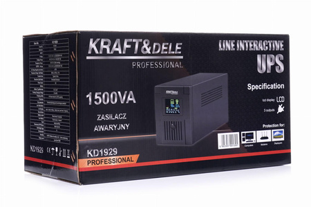 Zasilacz awaryjny UPS 1500VA LCD KD1929 - KRAFT&DELE