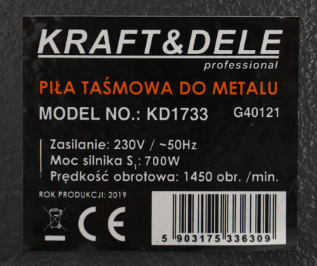 PRZECINARKA PIŁA TAŚMOWA DO METALU KD1733 - KRAFT&DELE