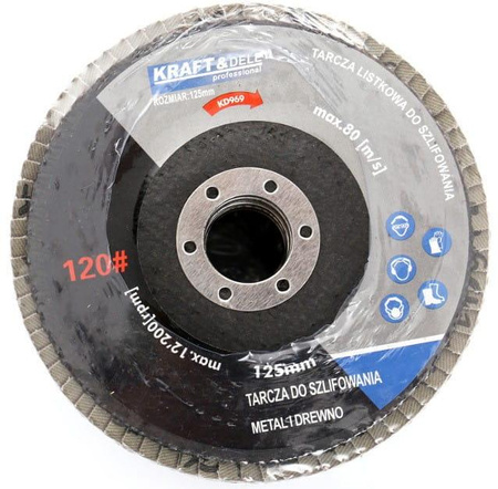 Komplet tarcz listkowych 10szt. 125mm P80 KD967 - KRAFT&DELE