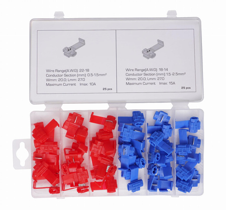 Zestaw szybkozłączek do kabli 50szt. KD10481 - KRAFT&DELE