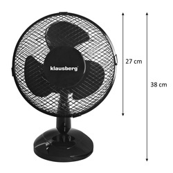 Wentylator biurkowy, czarny Ø23cm Klausber KB-7473