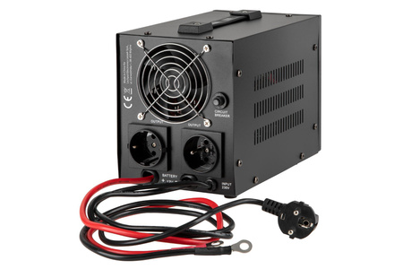 Zasilacz awaryjny KEMOT PROsinus-500 przetwornica z czystym przebiegiem sinusoidalnym i funkcją ładowania 12V 230V 500VA/300W - kolor czarny
