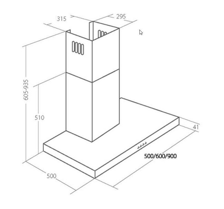 Okap Kominowy Akpo WK-4 FENIKS SLIM 60 INOX ECO (Inox 297m3/h 600mm)