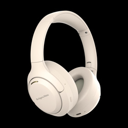 Bezprzewodowe słuchawki nauszne z ANC , Kruger&Matz F8A , beżowe