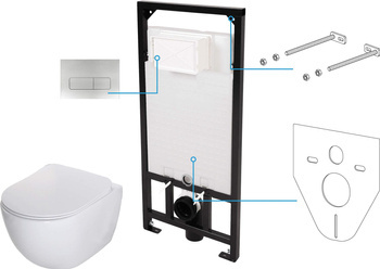 Zestaw WC podtynkowy 6 w 1 (CDEF6ZPW) - Deante