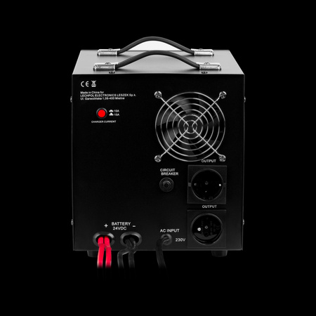 Zasilacz awaryjny KEMOT PROsinus-2600/24 przetwornica z czystym przebiegiem sinusoidalnym i funkcją ładowania 24V 230V 2600VA/1800W - kolor czarny