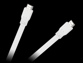 Kabel HDMI-HDMI płaski biały 2.0V 1.8M