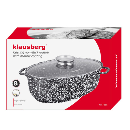 Brytfanka 8l, szary marmurek Klausberg KB-7366