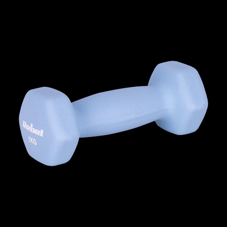 Hantelki żeliwne neoprenowe HEX 2x1kg, REBEL ACTIVE