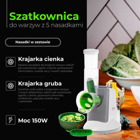 AD 4815 Szatkownica do warzyw z  5 nasadkami