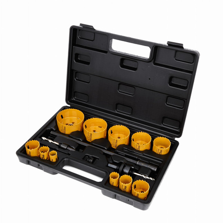 ZESTAW OTWORNIC DO DREWNA I METALU 17szt. 19-76mm + adapter KD10758 - KRAFT&DELE