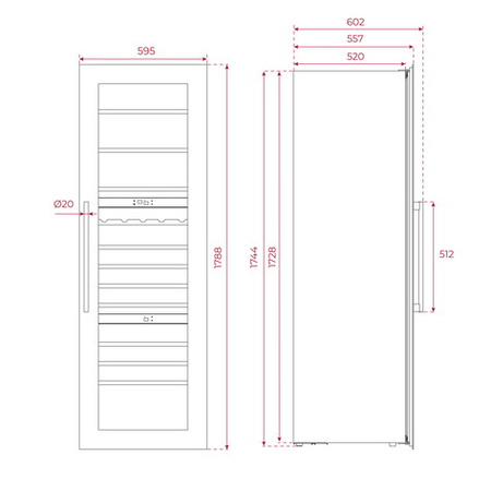 Chłodziarka do wina do zabudowy na 93 butelki Sommelier RVI 30097 GBK TEKA
