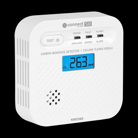 Czujnik czadu, tlenku węgla Kruger&Matz Connect S10 Tuya PN-EN50921