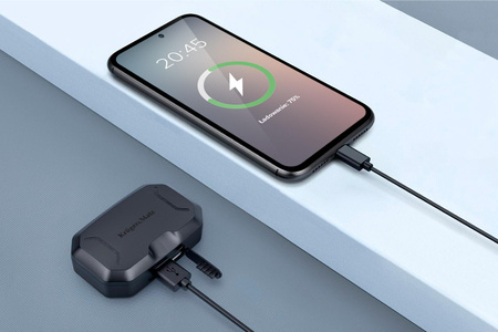 Bezprzewodowe słuchawki douszne z power bankiem Kruger&Matz M6 - kolor biały