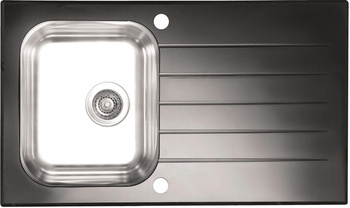 ALVEUS GLASSIX 10 zlewozmywak szklany czarny odwracalny (1099450)