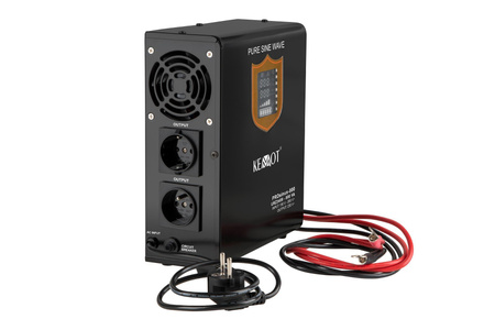 Zasilacz awaryjny naścienny KEMOT PROsinus-800 przetwornica z czystym przebiegiem sinusoidalnym i funkcją ładowania 12V 230V 800VA/500W