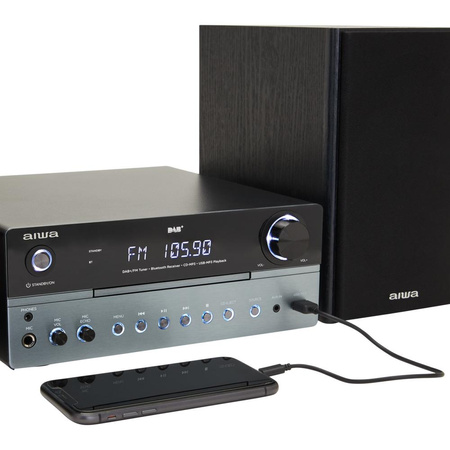 Wieża AIWA MSBTU-700DAB 2x25W z DAB+ czarna (8435256898491) - AIWA