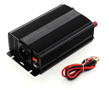 Przetwornica samochodowa 350W 12/24V - 230V - KRAFT&DELE