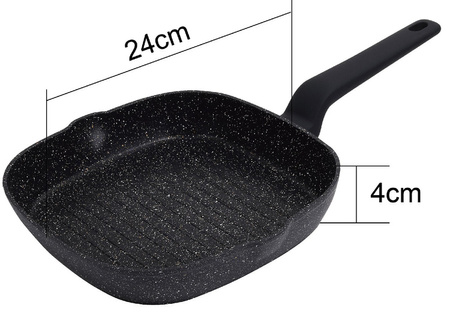 Patelnia, kolor czarny-marmurek, Ø24CM Klausber KB-7661