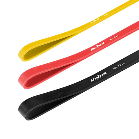 Zestaw gum do ćwiczeń TPE - Power Band PT-S3, 4-32 kg, 3 gumy TPE, REBEL ACTIVE