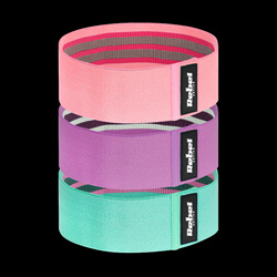 Zestaw gum do ćwiczeń materiałowy - Mini Band M, 27-55 kg, 3 gumy materiałowe, REBEL ACTIVE
