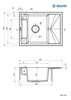 Zlewozmywak granitowy magnetyczny 1-komorowy z ociekaczem (ZRM T11A) - Deante