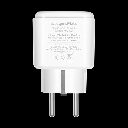 Gniazdo WiFi Kruger&Matz Connect P4 Białe Tuya