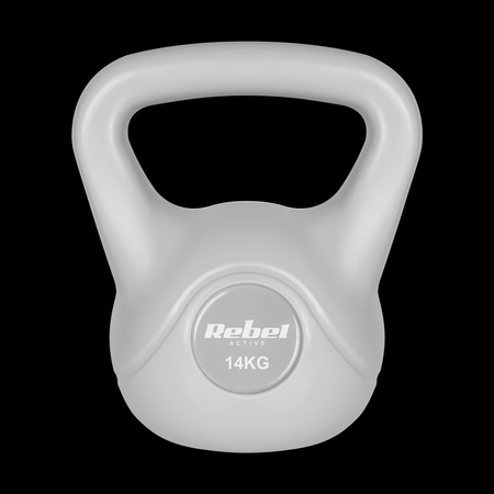 Kettlebell bitumiczny 14 kg szary REBEL ACTIVE