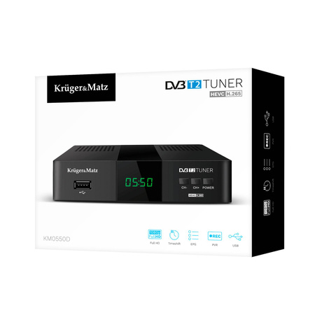 Tuner DVB-T2 H.265 HEVC Kruger&Matz