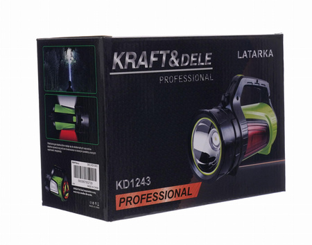 Latarka akumulatorowa z bocznymi światłami KD1243 - KRAFT&DELE