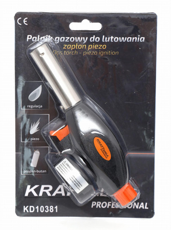 Palnik gazowy do lutowania PIEZO KD10381 - KRAFT&DELE