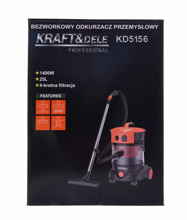 ODKURZACZ PRZEMYSŁOWY BEZWORKOWY KD5156 - KRAFT&DELE