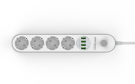 Przedłużacz z USB 2m 4 gniazda + 4x USBKD4030 - KRAFT&DELE