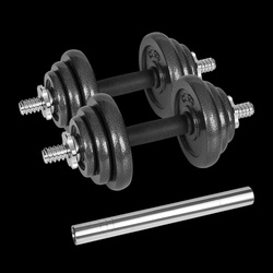 Hantle żeliwne regulowane w walizce z gryfem, zestaw 20kg REBEL ACTIVE